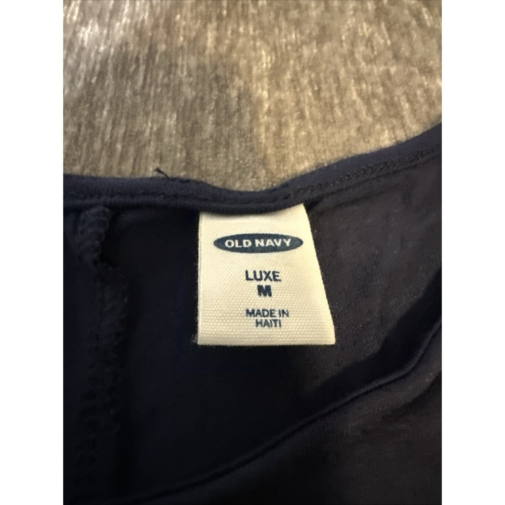 Old Navy Tank Top Womens Medium M Blue Silver Stars Luxe Sleeveless Stretch Knit - Picture 3 of 10